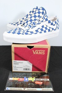 vans checkered old skool blue