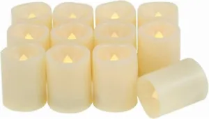 EcoGecko Indoor/Outdoor Set of 12 Flameless Votive Candles with 6 hourTimer - Picture 1 of 5