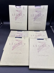 6 QVC Legacy Legwear Microfiber Control Top Tights HEATHER GREY NAVY MINERAL - Picture 1 of 5