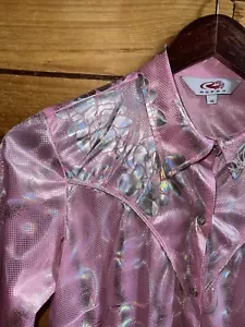 Roper Western Shirt Diamond Pearl Snap Rodeo Cowgirl Rockabilly Women Sz XS Pink - Picture 1 of 20