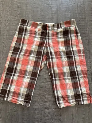 Billy Blues 高尔夫百慕大短裤女式 4 码粉色棕色棕褐色美国制造🇺🇸 — 第 1/4 张图片