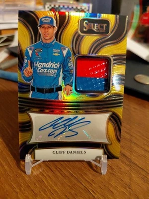  2025 Select Racing Cliff Daniels Autographed Memorabilia Gold Prizm SSP 7/10 - Image 1 of 2