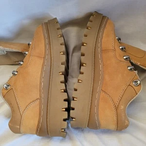 Vintage Skechers Jammers 90s Y2K Platform Shoes Womens Sz 6.5 Tan Brown Chunky - Picture 1 of 19