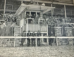 Oaklawn Park anni '30 corse di cavalli Hot Springs stampa d'epoca litografia 1981 raro ritrovamento - Foto 1 di 6