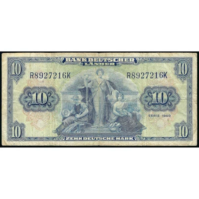 10 Deutsche Mark, Germany (Federal Republic), 1949 (F), Pick 16a - Image 1 of 2