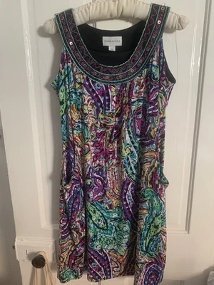 XMAS PARTY  GORGEOUS  RONNI NICOLE SLEEVELESS BEADED TRIM DRESS SIZE 14 BNWOT  - Image 1 of 4