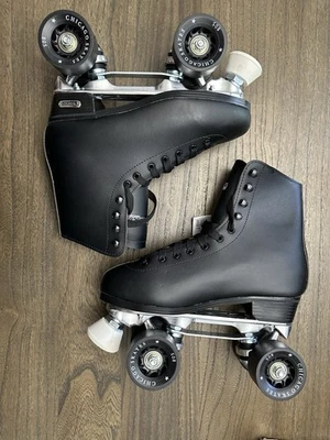 Chicago Skates Hombre Cuero Forrado Pista Patín Talla 7 Negro Foto 1 de 4