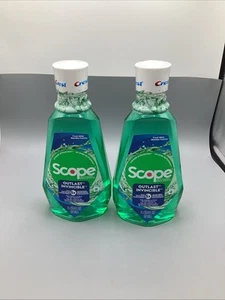 2 pk - Crest Scope Outlast Mouthwash, Fresh Mint - 33.8 fl. oz - Damaged Label - Picture 1 of 4