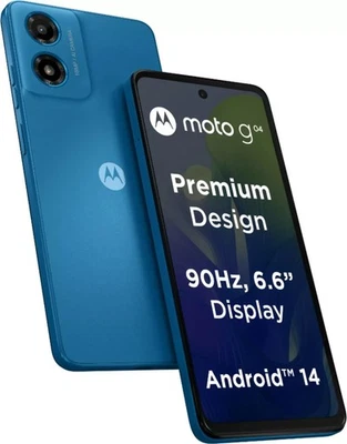 MOTOROLA G04 4G (Blue 128GB 8GB RAM)6.6" 16MP Camera Dual Sim Versione Globale - Immagine 1 di 3