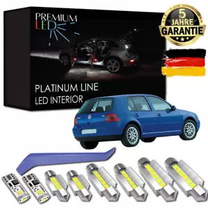 VW Golf 4 IV LED Innenraumbeleuchtung Premium Kit 11 SMD Weiß 1J1 GT GTI TDI R32 - Picture 1 of 12