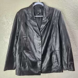 Jaclyn Smith Plus Classic Black Women’s Genuine Leather Lined Jacket +Size 1X - Picture 1 of 6