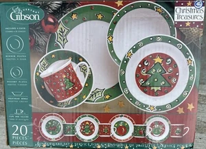 Gibson Christmas Treasures Dinnerware - 20 Pieces - New in Opened Box - Picture 1 of 3