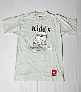 Camiseta vintage Kidd's Marshmallow Wear Products (puntada única) gris S. L EE. UU. - Imagen 1 de 8