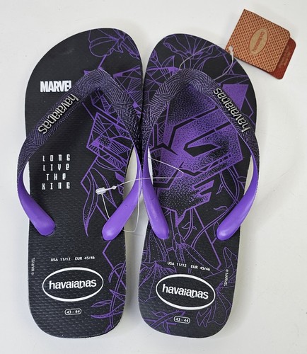 PUMA Sandali infradito uomo Havaianas Marvel neri pantera nuovi con etichette taglia 11 12 nuovi con etichette