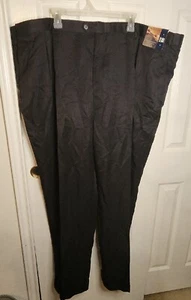 NWT Mens Oak Creek Expand Black Chino Pleated Straight Leg Cuffed Pants Sz 52X32 - Picture 1 of 14