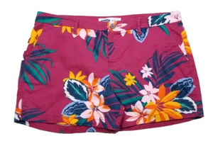 Old Navy Women Size 14 Everyday Chino Shorts Multicolor Floral Twill High Rise - Picture 1 of 5