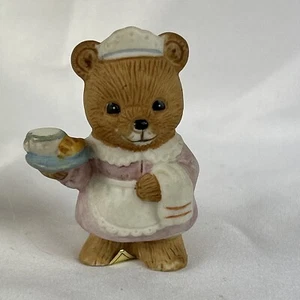 Homco Bear Figurine Waitress Maid Tea And Biscuits 8820 Porcelain - Picture 1 of 3