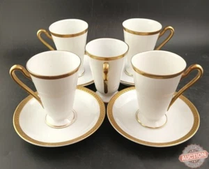 Lot of 4 Chocolate Teacups & Saucers The Goldconda Bavaria Vintage - Picture 1 of 7