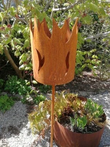 Edelrost Gartenfackel Hera Fackel Feuerstelle Metall Garten-Laterne Rost - Bild 1 von 5
