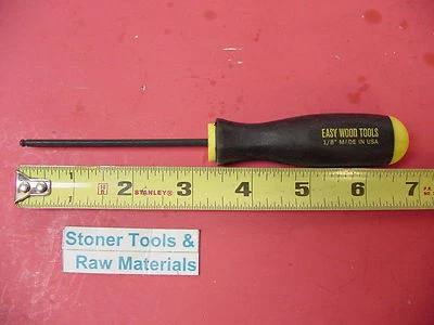 1/8" Tip x 3.2" HEX BALL ScrewDriver 6.6" Long USA Jaw key #C1021 Bondhus #10607 - Image 1 of 2