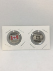 2015 25 Cent Coin Canadian FLAG (2 coin) Color & Non Color UNC