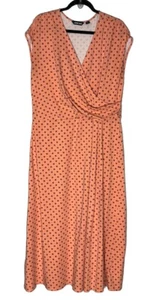 Lands End Womens Maxi Dress Faux Wrap Size 1X Plus Floral Pima Cotton Stretch  - Picture 1 of 13