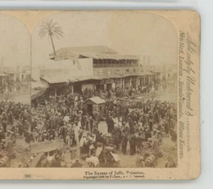 The Bazaar of Jaffa Palestine Underwood Stereoview - Picture 1 of 2