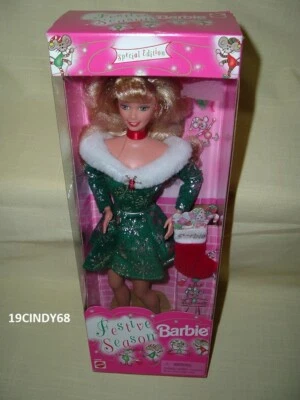 Muñeca Barbie 1997 edición especial "temporada festiva" #18909 de Mattel, en caja Foto 1 de 4