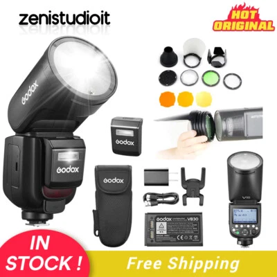 US Godox V1 Pro C V1Pro C TTL 1/8000 HSS Round Head Camera Flash+AK-R1 for Canon - Image 1 of 4