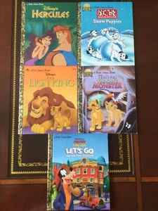 5 Little Golden Books,FIRST Ed.Hercules,Lion King, 101 Dalmatians,Mickey, mint - Foto 1 di 12