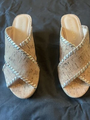Jack Rogers Mujer Entrecruzada Alpargata Zapatos con Tiras Corcho Cuña Tacón Talla 8 Foto 1 de 4