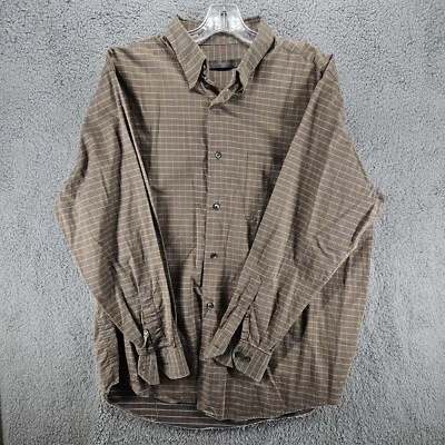 Camisa Roberto Villini Studio Manga Larga Botón Para Hombre Talla XL Marrón A Cuadros De Colección Foto 1 de 4