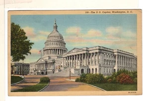 1945 U.S. Capitol Washington Dc Linen Postcard-SB1 - Picture 1 of 2