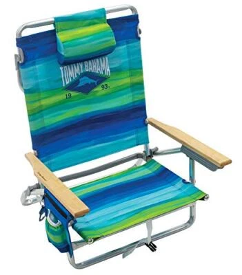 Tommy Bahama 5 Posiciones Clásico Lay Flat 23" x 25.25" x 31.5", Azul, Verde Foto 1 de 4