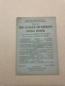 The League Of Nations Song Book - Volume V - By P. Dearmer - Pub: Stainer - 1919 - Picture 1 of 1