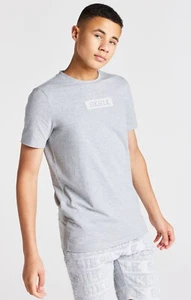 SikSilk Junior Boys Grey Tee 11-12 Years - Picture 1 of 3