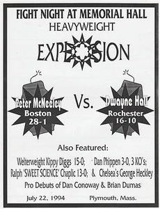 PETER McNEELEY vs DWAYNE HALL OFFICIAL ONSITE BOXING PROGRAM JULY 22, 1994 - Picture 1 of 4