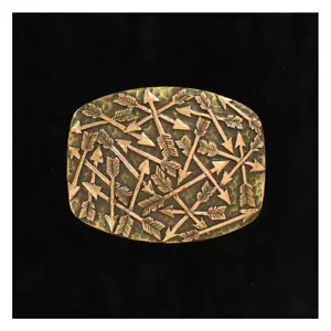 37714 Nocona Hebilla de Cinturón Rectangular Flechas de Cobre sobre Fondo de Latón - Imagen 1 de 1