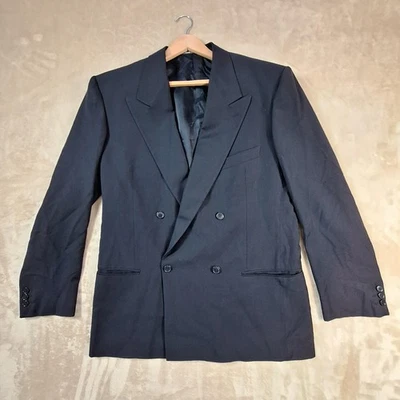 Blazer Giorgio Armani Para Hombres 52 IT Lana Doble Pecho Hecho en Italia Sin Ventilación Foto 1 de 4