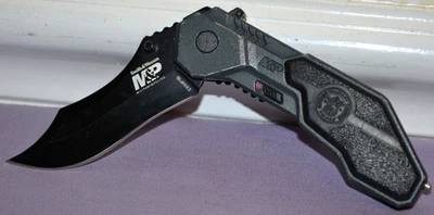 Navaja de Bolsillo Plegable Smith & Wesson M&P SWMP1B Hoja Plana Apertura Asistida-Excelente Foto 1 de 4