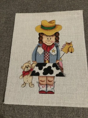 CASTLE CREATIONS - COWGIRL HANDPAINTED NEEDLEPOINT CANVAS 18 Count NEW! - Image 1 of 4