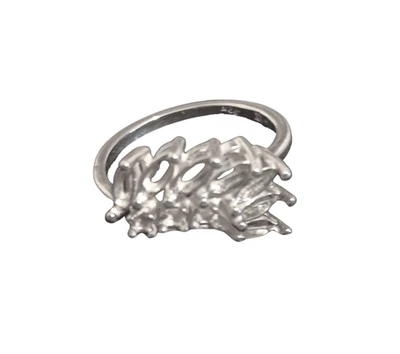 Anillo en racimo con montura de marquesa 5X2,5 pre muescas de plata de ley maciza talla 7 Foto 1 de 4