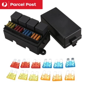 12 Way Blade Fuse Holder Box With Spade Terminals For Car Truck Trailer And Boat - Picture 1 of 7