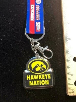 Iowa "Hawkeye Nation" Heavyweight Keychain Team Logo Key Ring - NEW - NICE ITEM! - Image 1 of 2