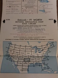 Dallas-Fort Worth Sectional Aeronautical Chart 1:500,000 17th Edition Flight Fly - Picture 1 of 9