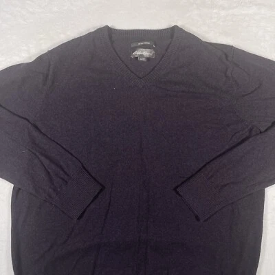 Suéter Pullover Eddie Bauer Mezcla Algodón Cachemira Para Hombre TXL Cuello en V Púrpura Oscuro Foto 1 de 4