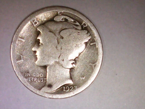 Vintage 1923 P Mercury Dimes, 90% Silver, Better Semi-KEY Date 10C Coin Cover