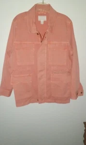Caslon Women's  Orange Long Sleeve Zip & Snap Jacket W/ Pockets Sz Petite XL - Picture 1 of 12