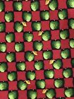 DUNHILL Mens Tie Red With Green Apples And Leaves 100% Silk Made in Italy