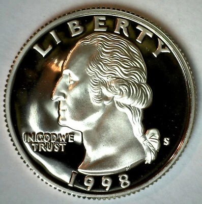 1998 S Proof Washington Quarter 25c Coin US Twenty Five Cents - Image 1 of 2